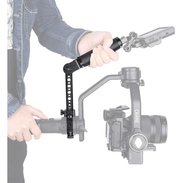 ZHIYUN CRANE 2S専用ハンドグリップ レザーハンドル 180°回転可能 拡張性 撮影安定...