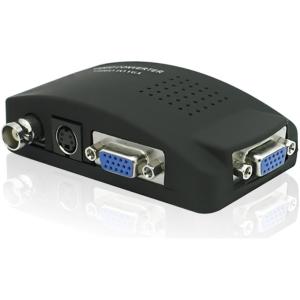 BNC/S-video TO VGAコンバータ アナログ変換器 音像入出力対応 PC モニタ 変換ア...