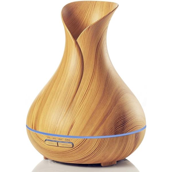 e&apos;s Vase 超音波式卓上加湿器 アロマディフューザー 400ml 空焚き防止機能 タイマー機能...