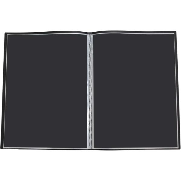 B3 クリア ファイル ポケット20枚 収納40枚中紙・収納ケース付(黒)