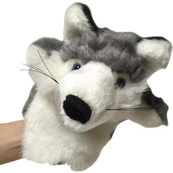 かわいい 動物 パペット 人形劇 S374( ハスキー)