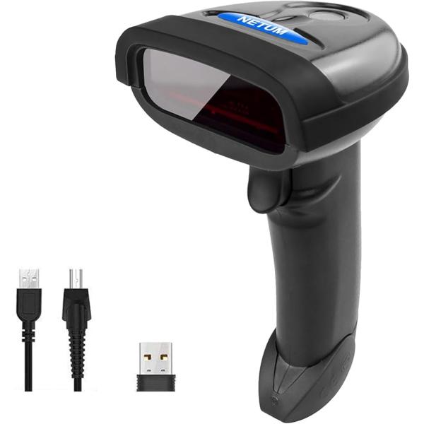 バーコードリーダー USB 1D バーコードスキャナー ワイヤレス2.4GHz 手持ち 充電式 有線...
