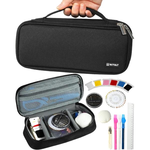 裁縫セット ソーイングセット 大人 小学生 女の子 男の子 小学校 裁縫道具(Black)