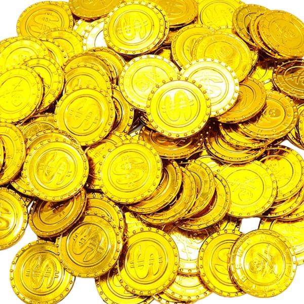 金貨おもちゃ コイン チップ 宝箱 海賊 財宝ゴールド セット パイレーツゴールド マネー500枚セ...