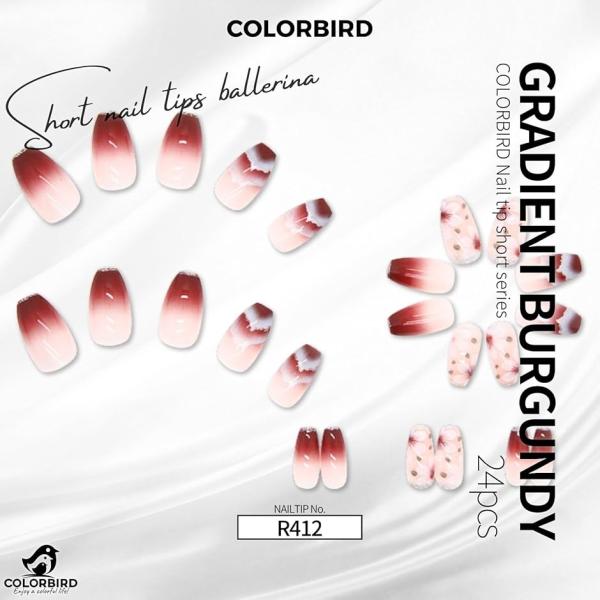 ネイルチップ ショート 24枚 付け爪 短め 可愛い バレリーナ スクエア(ピンク,  ショート)