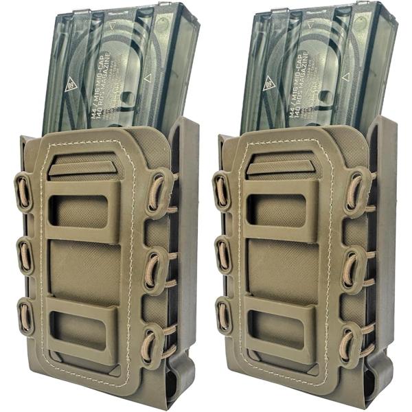 マガジンポーチ マグポーチ M4 AK P90 SCARなど対応 MOLLE ベルト 両方対応 サバ...