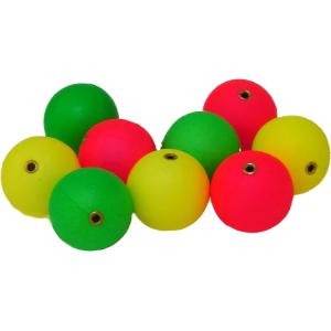 発泡ウキ シモリ玉 中通し玉 3色入りぶっこみ サビキ 玉浮き 釣り仕掛け( 蛍光グリーン・蛍光レッ...