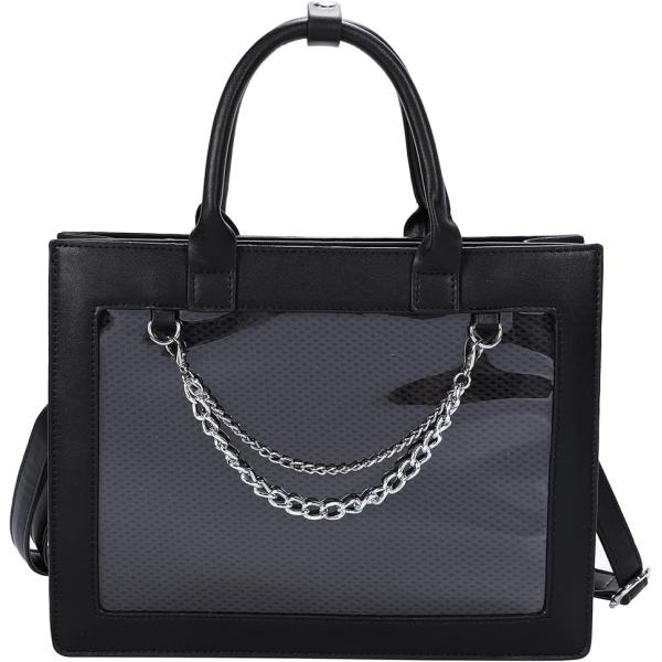 推し活バッグ 痛バッグ ショルダー トート 小さめ ミニ ハンドバッグ 2WAY レザー調 ゴシック...