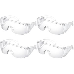 ゴーグル 透明 作業用 保護メガネ 眼鏡の上から オーバーグラス 曇り止め 防水 (幅：160mm ...