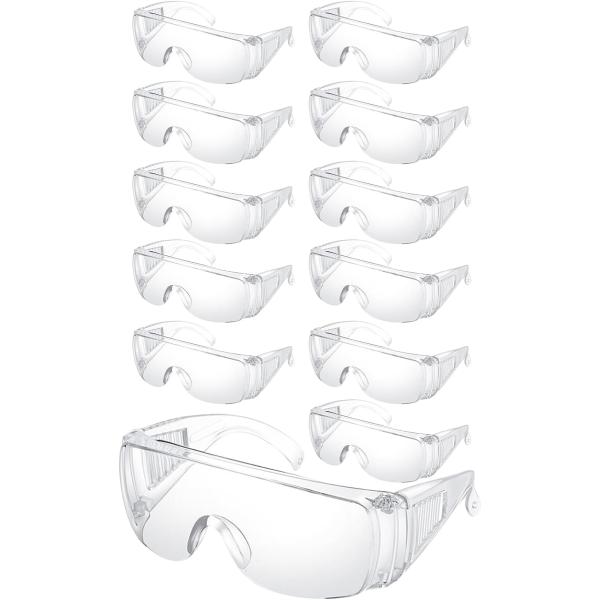 ゴーグル 透明 作業用 保護メガネ 眼鏡の上から オーバーグラス 曇り止め 防水 (幅：160mm ...
