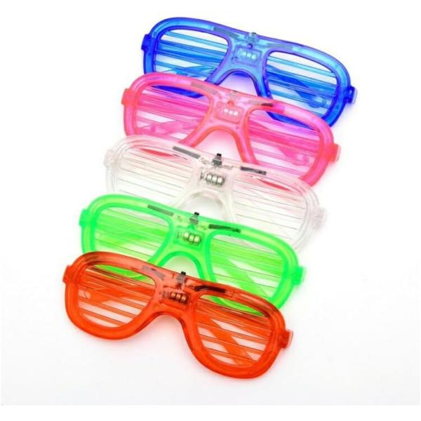 光るメガネ パーティーメガネ イベント 誕生日 眼鏡 景品 おもしろ 電池式 5個セット( レッド)