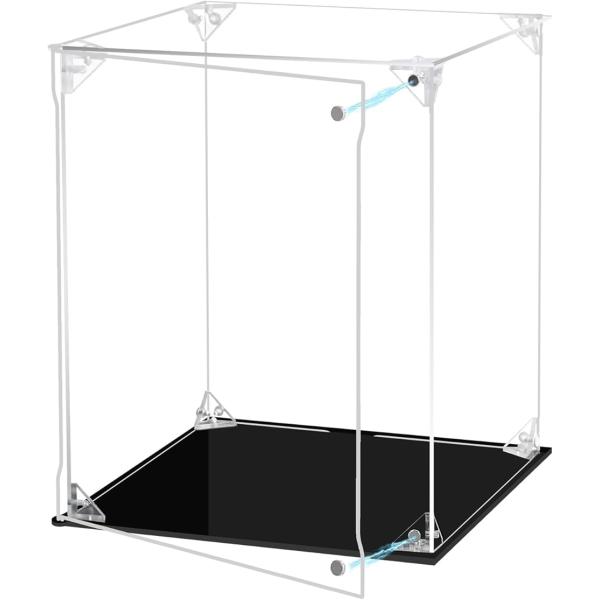 フィギュアケース アクリルケース マグネット式 磁石付き前扉 高強度接続構造 MDM (台座黒+磁石...