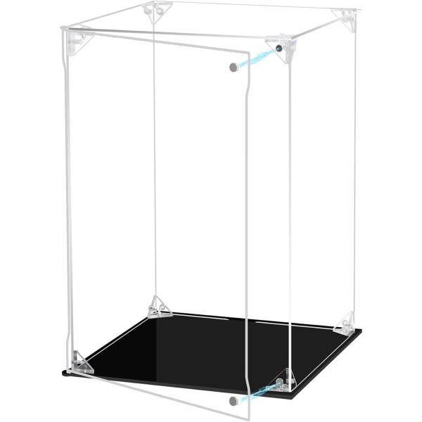 フィギュアケース アクリルケース マグネット式 磁石付き前扉 高強度接続構造 MDM (台座黒+磁石...