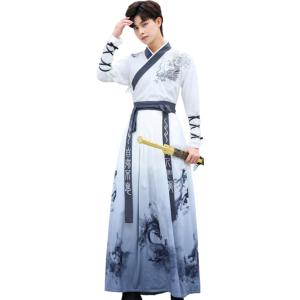 レディレイジー メンズ 漢服 コスプレ 白 ドラゴン 大きいサイズ 龍 グレー MDM(ホワイト, ...