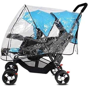 2人乗り ベビーカー用 レインカバー 縦型 双子用 二人乗り 雨よけ