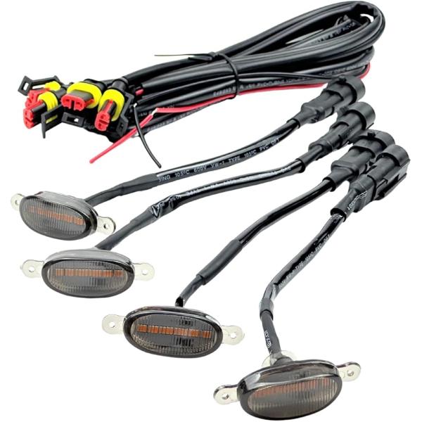 LED グリルマーカー 車用 ランプ 警告灯 12V サイドマーカー デイライト カスタム アンバー...
