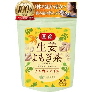 生姜よもぎ茶 無糖 国産 ノンカフェイン ヨモギ茶 生姜湯 しょうが湯 ティーバッグ 健康茶(1袋)