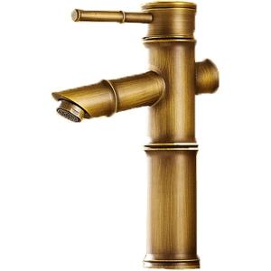 選べる高さ 洗面用 竹型 アンティーク 混合水栓 蛇口 シングルレバー