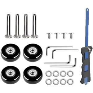 スーツケース キャリーバッグキャスター 交換 修理 タイヤ交換 車輪 キット 4個セット ノコギリ付き(45mm,  45mm)