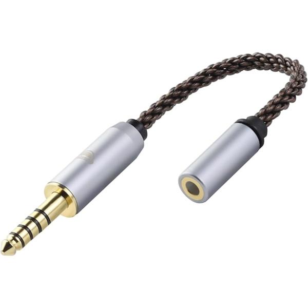 AC8G 変換ケーブル イヤホンジャック 4.4mm オス- 3.5mm メス 8芯 OFC( 4....