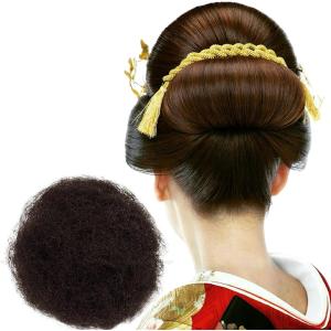 ポニーテールウィッグ リボン 蝶結び クリップ式 カール 巻き髪 自然