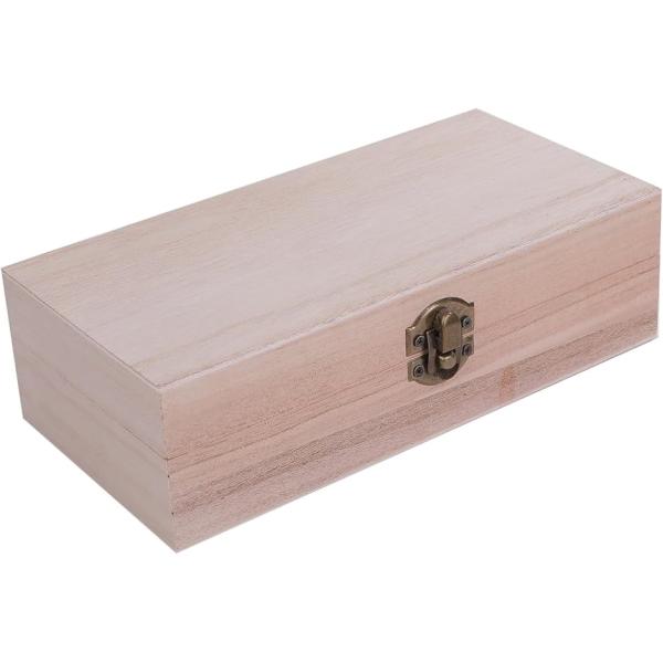 木箱 ボックス 木目 装飾 小物入 焦がし加工 蓋付き(ナチュラル)