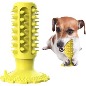 犬用 噛むおもちゃ ストレス解消 ペット 歯磨き 訓練玩具 歯ブラシ 耐久性( イエロー)｜horikku