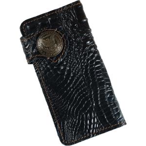 長財布 虎柄 メンズ 本革 ロングウォレット 小銭入れ付き 金属製