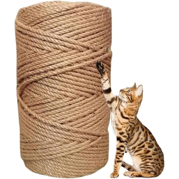 サイザルロープ 猫 爪とぎ 麻縄 紐 キャットタワー修理 50m( 4mm)