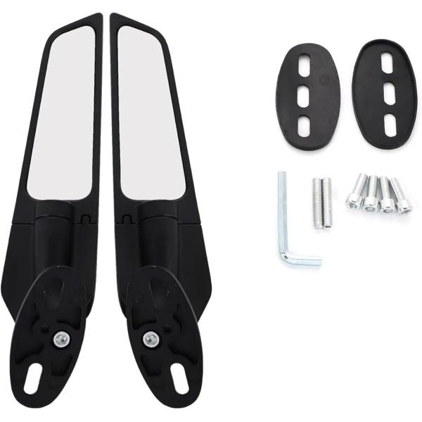 ウイングミラー 翼型 スリム 調整可能 スポーツバイク用 CBR YZF Ninja ZX GSX ...