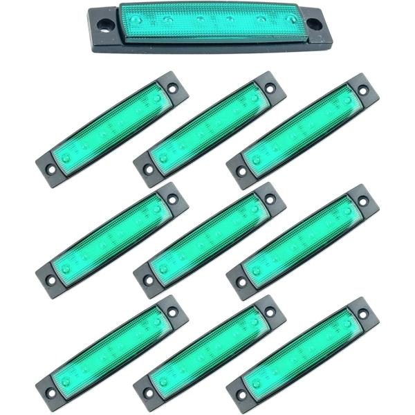 【互換品】LED サイドマーカー ランプ 12V 24V 兼用 青 6連 防塵 防水 トラック トレ...