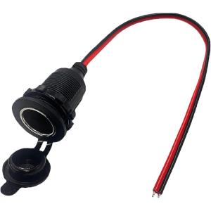 【互換品】 シガーソケット メス 蓋付き 充電器 電源 ケーブル キャップ付き 12-24V 35cm シガーライター 車(1個（単品）)