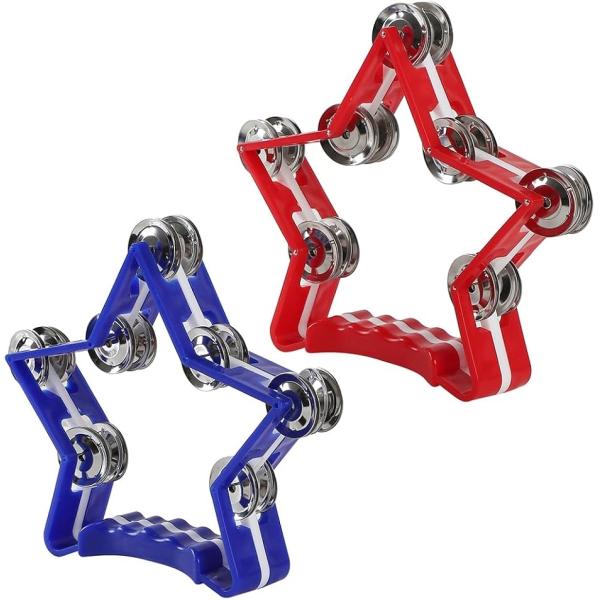 AllBright タンバリン 演奏 楽器 パーカッション カラオケ 盛り上げ 星型 2個 セット ...