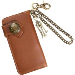 INDIAN（インディアン） レザーカービング長財布 ネイティブ デザイン