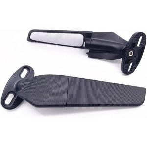 【互換品】バイク ウイングミラー カウルミラー サイドミラー 汎用 角度調整可能 ブラック オートバイ 左右セット(ラージ)