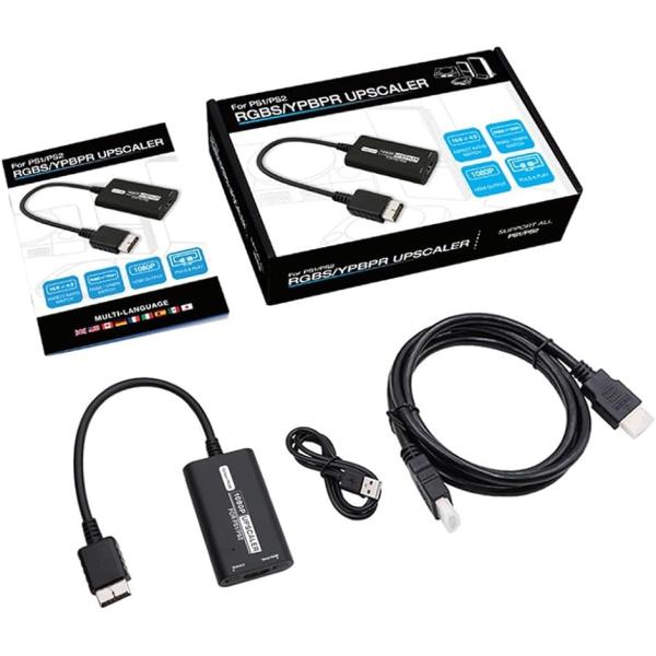 【互換品】PS1/PS2 to HDMI コンバーター RGB-YPbPr スイッチ 1080P出力...
