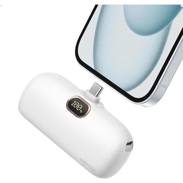 モバイルバッテリー 5000mAh Type-Cコネクター内蔵 直接充電 PD20W急速充電 LCD...