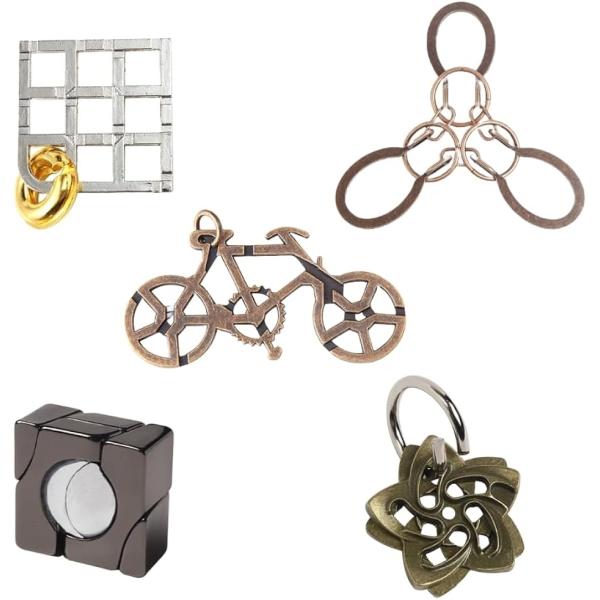 知恵の輪 知恵玩具 子供 大人 立体パズル メタル 難しい セット 暇つぶし 脳トレ(レベル6-2)