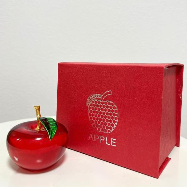 クリスタルアップルペチャりんご 北欧系インテリア レッドギフト( レッド「ギフト」,  スモール)