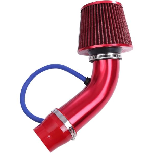 エアフィルター 銀色 76mm 口径 吸気管 クリーナー 高流量高冷風 自動車用 アルミ製エアインテ...