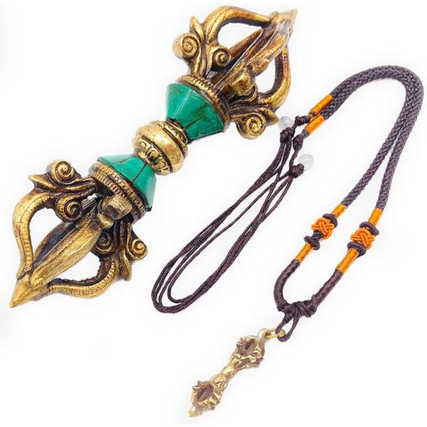 五鈷杵 金剛杵 密教法具 魔除け ヴァジュラ ペンダント セット( 大+小セット)