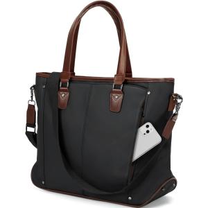 ビジネスバッグ トートバッグ メンズ ビジネストートバッグ ショルダーバッグ ハンドバッグ 自立(ブラックxブラウン（ラミネート）)