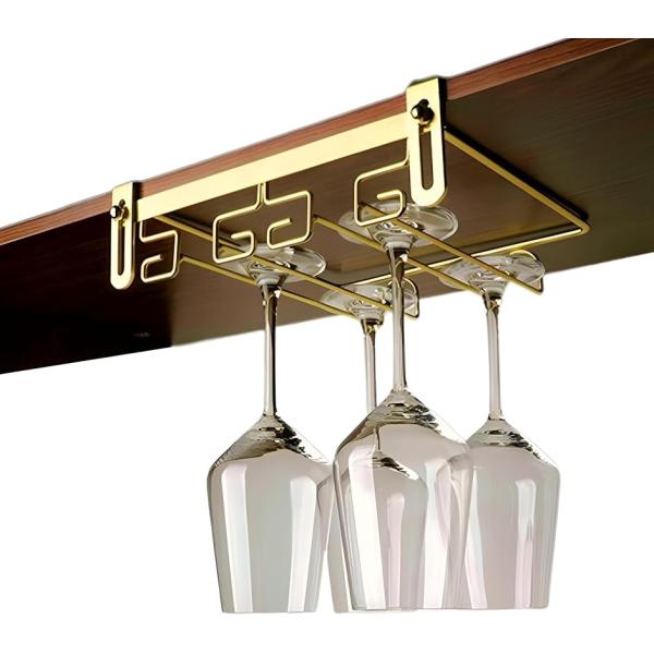 ワイングラスホルダー 高さ調整可能 吊り下げ グラス収納 穴あけ不要 ネジ止め対応 グラススタンド ...