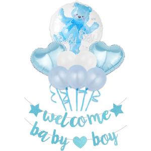 ベビーシャワー 飾り 飾り付け バルーン ガーランド 風船 装飾 グッズ ピンク ブルー 男の子 女の子 (Welcome Boy)の商品画像