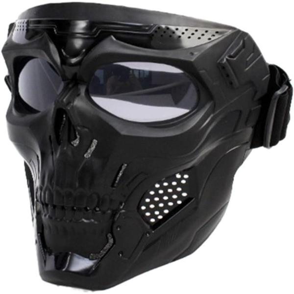 スカルフェイスマスク サバゲーマスク サイズ調整可能 髑髏モチーフ( ブラック)