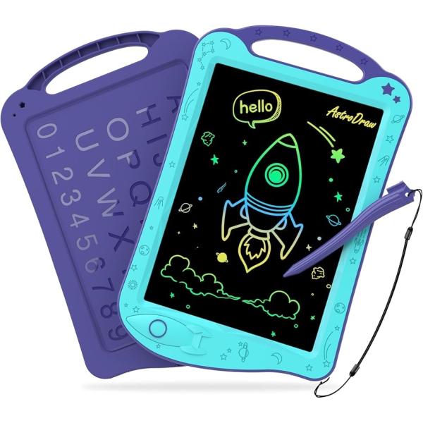 お絵かきボード 高輝度 カラフルスクリーン 繰り返し書いて消せるボード 子供 おもちゃ( ブルー/パ...