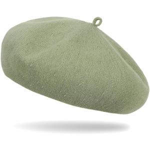 ベレー帽 レディース サイズ調整可 帽子( グリーン,  58.0 cm)｜horikku