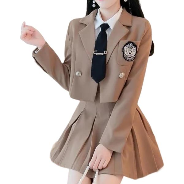 女子高生 制服 コスプレ 衣装 ブレザー プリーツスカート 2点セット 韓国風 JK スクール レデ...