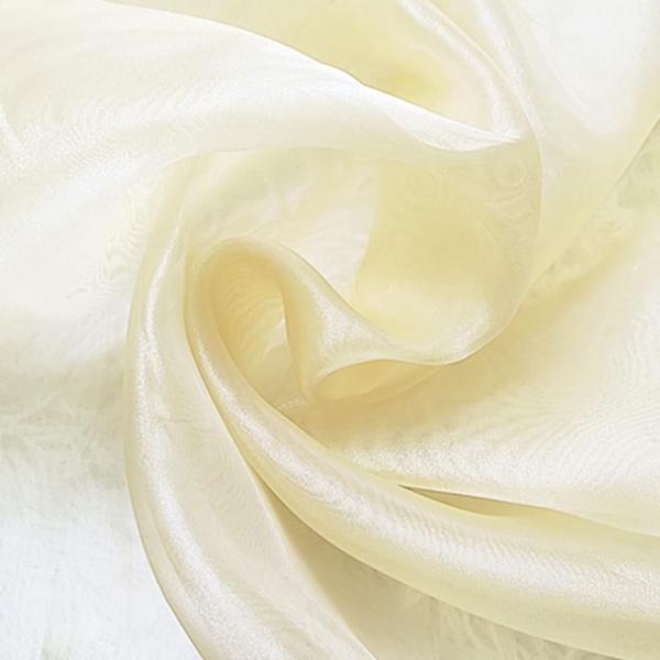 高光沢 オーガンジー 生地 5ｍx幅150cm 手芸 カラー 無地 布( ベージュ)