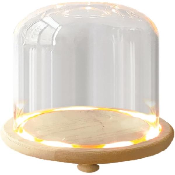 透明ガラスドーム LED付き コレクションケース ショウケース ショーケース( 12cmx12cm,...
